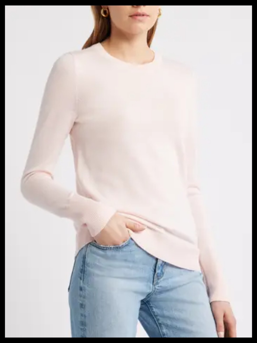 Zara Pale Pink Crewneck Sweater